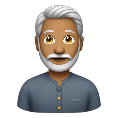 Indian man in his 50s with a grey beard sticker