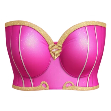 Hot pink corset and bikini bottom with glitter sticker