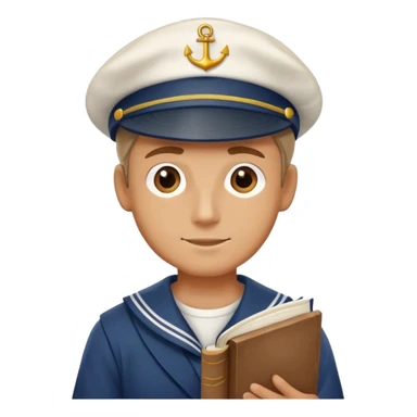 a sailor with a book in his hand sticker