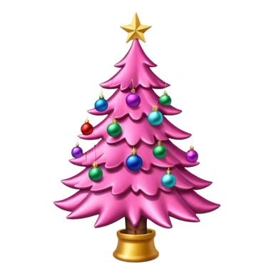Pink Christmas tree sticker