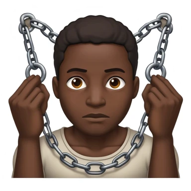 black guy in shackles sticker