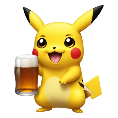 pikachu qui bois une biere sticker