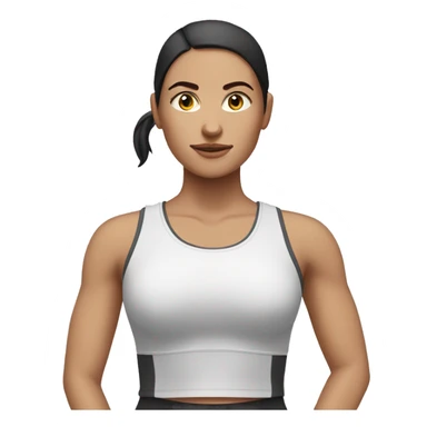 white female with dark hair in a ponytail in exercise clothes  sticker