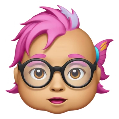 glassess wearing fish with pink hair sticker