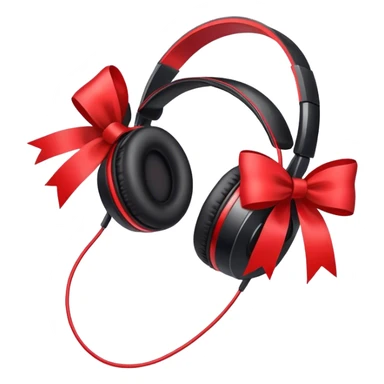 Headphones with a bow sticker