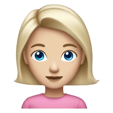 a white dark blond haired girl with blue eyes wearing pink clothes holding an iphone  sticker