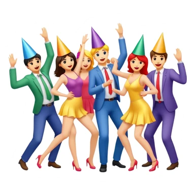 Workplace people dancing at the party. sticker