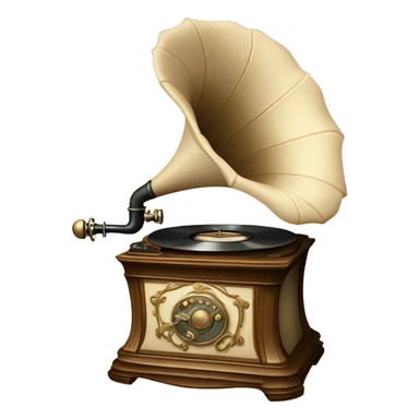 Pale beige rococo phonograph sticker