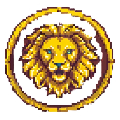 Golden lion sigil with red background, House Augustus sticker