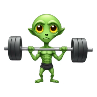 skinny sinister alien with a barbell sticker