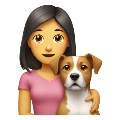 Dog and girl together  sticker