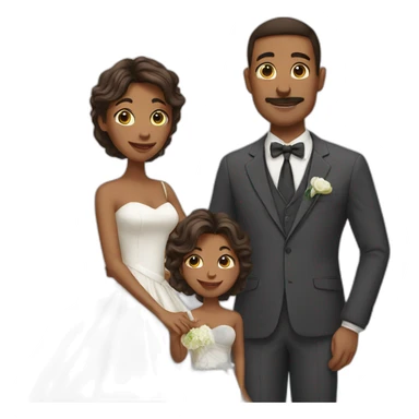 married couple with daughter and son sticker