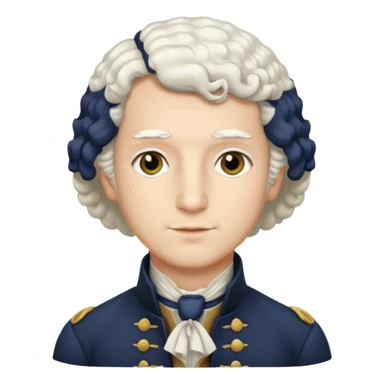 young george washington with curly wig sticker