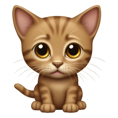 brownt shy realistic kitten sticker