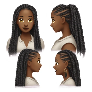 black woman with box braids sticker