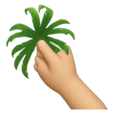 A thumb being squeezed by a palm sticker