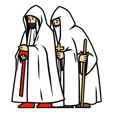 Spanish Holy Week procession with hooded nazarenos sticker