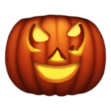 scary red halloween pumpkin in witch hat sticker