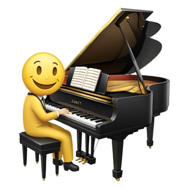 smiley playing piano  sticker