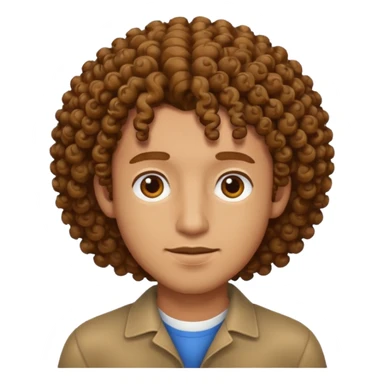 homme blanc brun avec cheveux frisés sticker