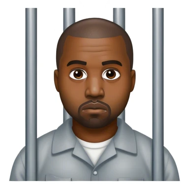 kanye west as a prison inmate without a cell behind him sticker