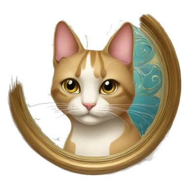 cat style dans un cadre art-nouveau complet très travaillé sticker