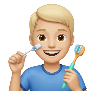 someone brushing their teeth sticker