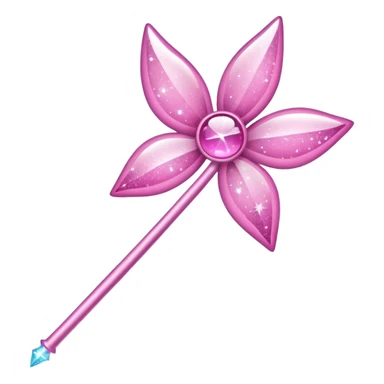 Fairy wand  pink with glitte sticker