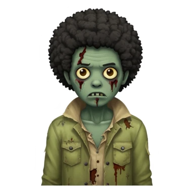 Zombie with a black Afro  sticker
