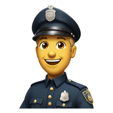 Police officer laughing historically  sticker