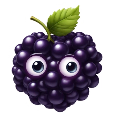 blackberry fruit with eye and heart sticker
