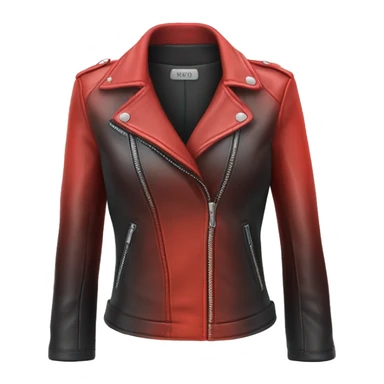 Hyper Realistic isolated open red ombre feminine fashion leather jacket. sticker
