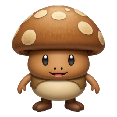 the brown walking goomba mushroom from mario sticker