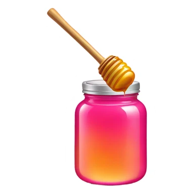 Hot pink jar of honey with wand  sticker