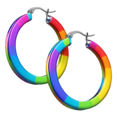 rainbow color hoop earrings sticker