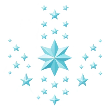 Flat, minimal sparkles arranged in a simple, balanced composition. The sparkles have clean geometric shapes, with small four-point stars and subtle dots in a monochromatic or soft pastel palette. No gradients, no shadows, perfect for a modern and minimal design. sticker