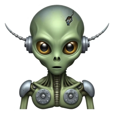 make and alien half ruined sticker