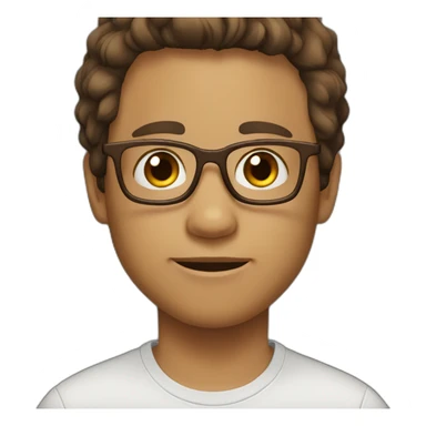 boy with glasses, straight hair brown, eyes brown, 30 years sticker