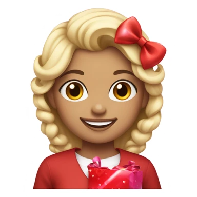 Blonde girl in valentine day sticker