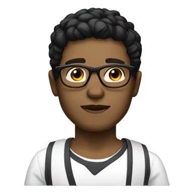 person white skin black cut hair and glases sticker