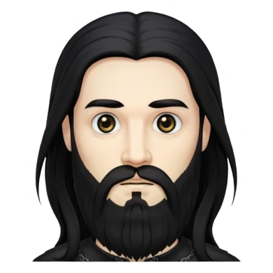 gothic man with long hair and  beard sticker
