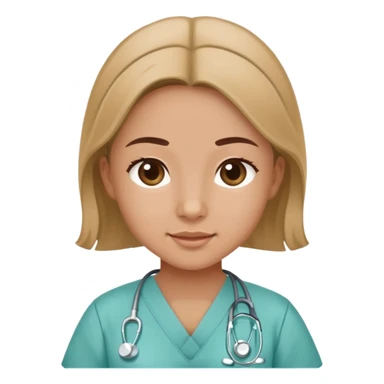 neonatal area nurse with tan complexion, wearing scrubs, gentle and caring expression, medical setting sticker