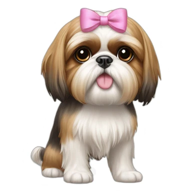 Dog Shih Tzu with a bow on head full-body sticker