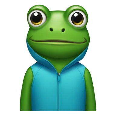A frog with a blue Nike jumpsuit on sticker