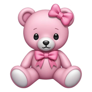 pink bow teddy bear solo sticker