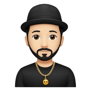 AJ McLean with black hair, black shirt sticker