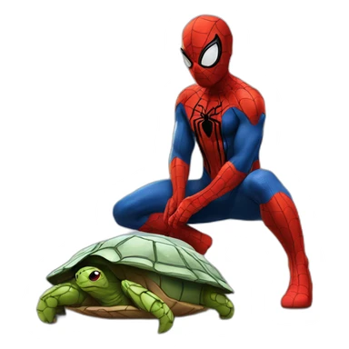 Spider man sur une tortue sticker