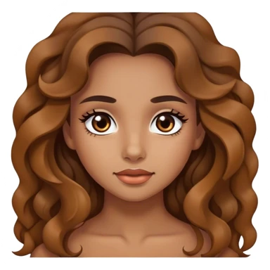 Beautiful girl,brown hair,wavy hair，long hair,Black eyes, Spanish  sticker