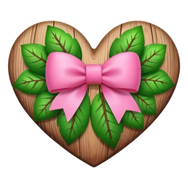 forest heart with pink bow and heart pattern on the bow sticker