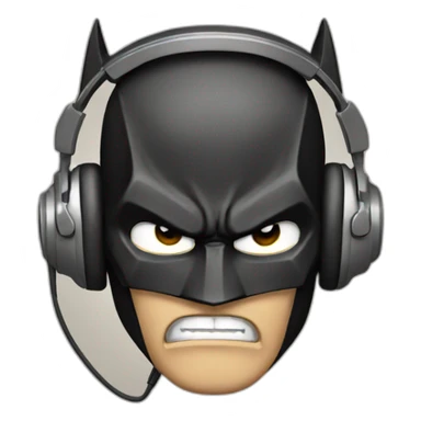 batman angry with headphone sticker
